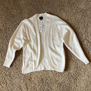 JM Collections White Sequin Cardigan